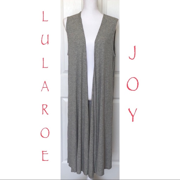 LuLaRoe Sweaters - Lularoe Joy Vest Gray Sleeveless Ribbed Sz Medium